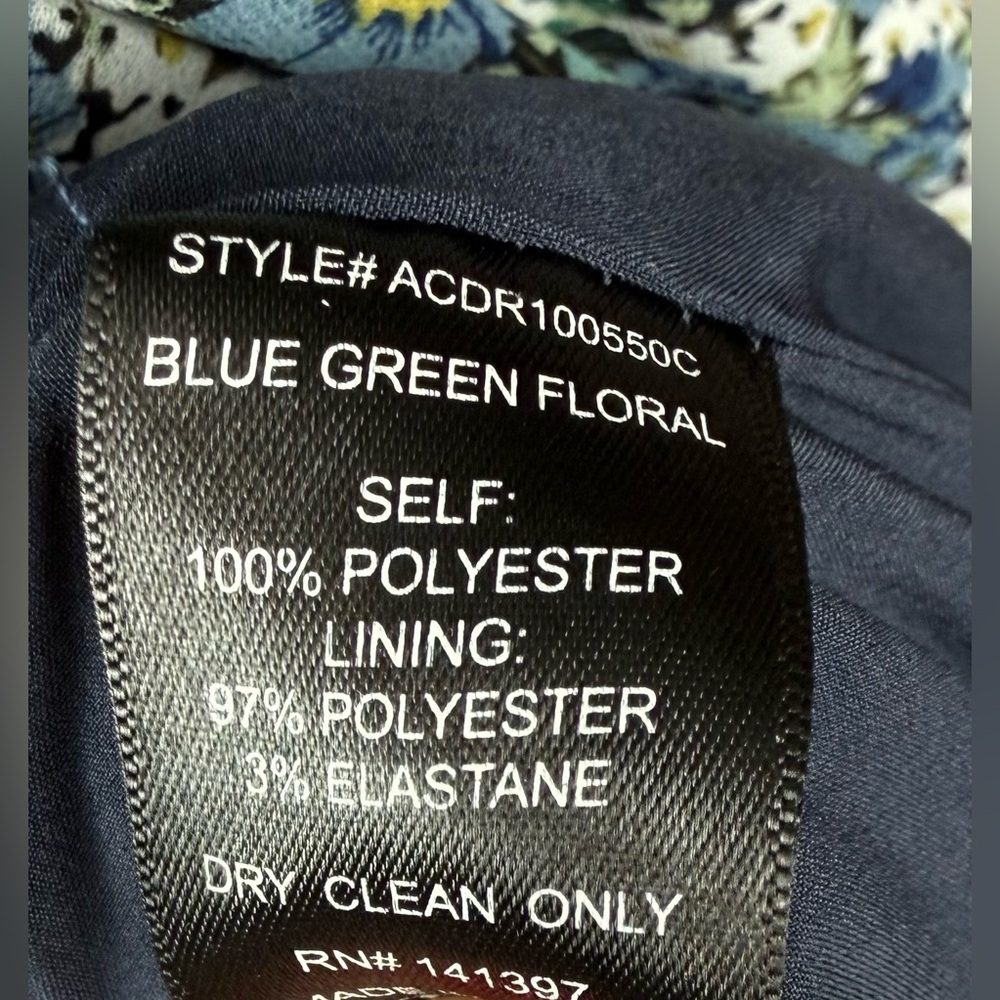 ASTR The Label Santorini Blue Green Floral One Shoulder Dress M - Picture 9 of 9